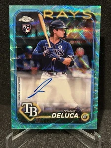2024 Topps Chrome Update Jonny Deluca RC Aqua Wave Refractor Auto #/199 - Picture 1 of 2