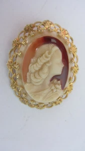 Antique Broche camée , cameo monture pomponne . - Picture 1 of 10