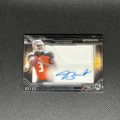 2015 Topps Strata JAMEIS WINSTON Rookie Patch Autograph /50 Buccaneers Giants RC - Image 1 of 2