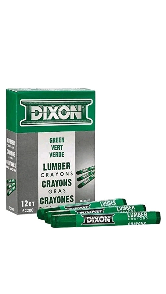 5 Packs DIXON LUMBER CRAYONS 12 PACK GREEN #52200 HEX - Image 1 of 1