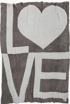 NEW $175 Giraffe at Home Dolce Love Throw Blanket Dark Gray White 45" x 59" - Image 1 of 4