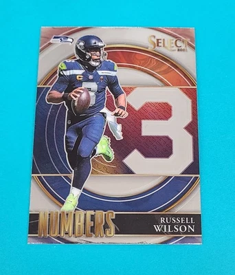 Tarjeta de fútbol 2021 Select Select Numbers Insert #SN-8 Russell Wilson Seattle V6 Foto 1 de 2