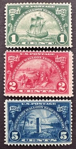US 1924 Sc# 614-616 Set of 3 MH OG Hueguenot Walloon Tercentenary - Picture 1 of 2