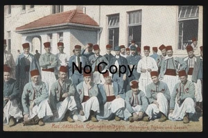 #1374 Postal WK 1 de campo de prisioneros alemán prisioneros Turkos y Zuaven gel.1915 - Imagen 1 de 2
