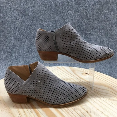 Botas Lucky Brand Mujer 9.5 M Baylah Botín Gris Perforado Informal Bloque Foto 1 de 4