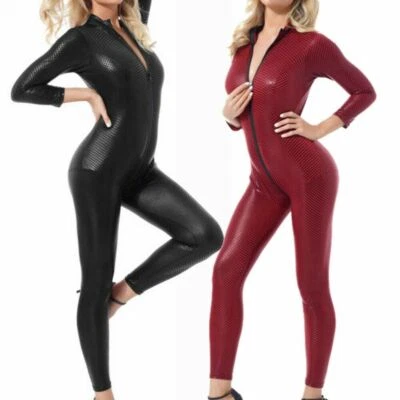 Catsuit Snake Design Wetlook Damen Overall Gr. S-XXL - Neu Ganzanzug 2-Wege RV - Bild 1 von 2