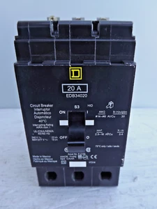 Square D EDB34020 20A Interruttore automatico a 3 poli 480Y/277 V - Foto 1 di 6