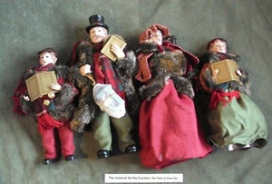 Dickens 4-köpfige Familie mit Laterne Frau 2 Kinder Weihnachtslieder - Bild 1 von 10
