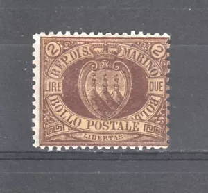 San Marino ~ 1877 Coat of Arms, 2L Sc# 23 */H (A840) - Picture 1 of 2