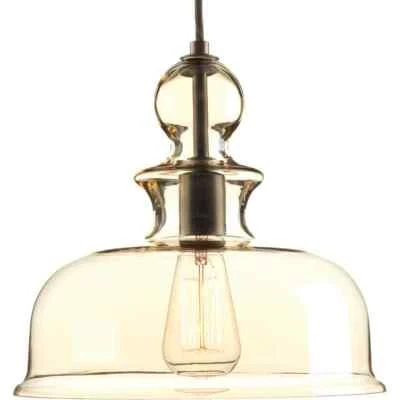 Progress Lighting Staunton 1-Light Antique Bronze Pendant w/Champagne Glass - Image 1 of 4