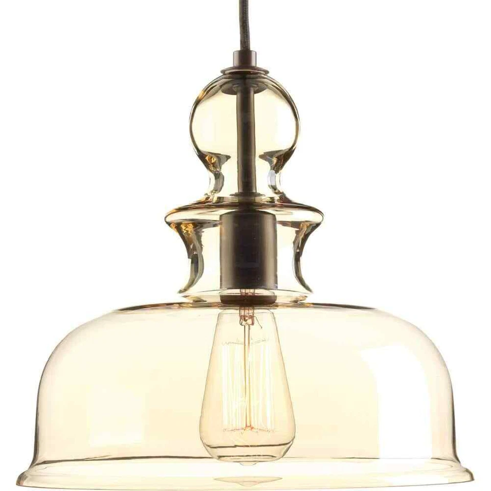 Progress Lighting Staunton 1-Light Antique Bronze Pendant w/Champagne Glass - Image 1 of 4