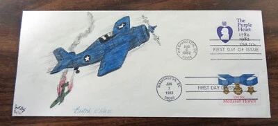 Edward "Butch" O'Hare Hand Drawn FDC Beautiful XF Cover! - Image 1 of 4