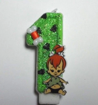 Vela de cumpleaños Guijarros Picapiedra. adorno para pasteles, adorno para cupcakes Foto 1 de 4