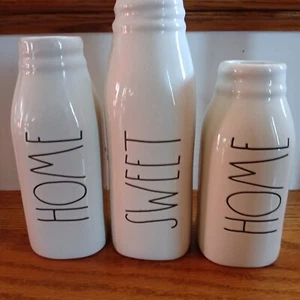Rae Dunn Artisan Collection Home Sweet Home3 Piece Milkjug Vases Set Farmhouse - Picture 1 of 6