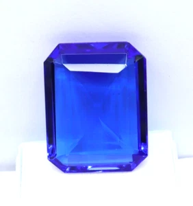 Natürlicher 79 kt Blautopas Smaragdschliff brasilianischer seltener zertifizierter loser Edelstein - Bild 1 von 8