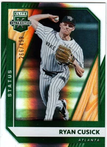 2021 ELITE EXTRA EDITION STATUS GREEN #24 BRAVES - RYAN CUSICK #266/499 - Picture 1 of 1