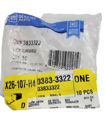 Genuine GM 3833322 C Clip Lock Retainer Rear Axle Shaft Chevrolet GMC - Image 1 of 4