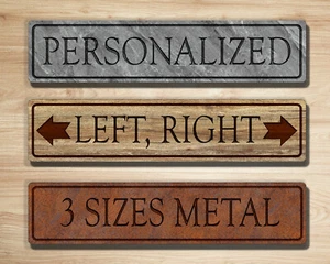 Letrero de nombre personalizado de aluminio personalizado para decoración de puertas de calle nuevo vintage ACW03 - Imagen 1 de 10