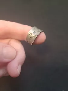 Jorgenson Jensen , Pewter Band Ring, Addjustible, Denmark Size 6 Ish - Picture 1 of 7