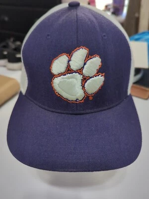 Clemson Tigers Hat NCAA Football Tiger Paw Fitted Purple White Adult Sz 7 5/8 - Image 1 of 4