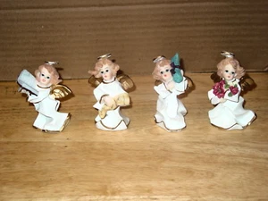 ANGEL RELIGIOUS CHERUB FIGURINE STATUE SET ( SET OF 4 ) - Picture 1 of 3