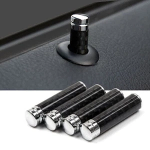 4x Carbon Fibre Fit For BMW Mercedes Benz Auto Tür Pin Schloss Hebe Bolzen Trim - Bild 1 von 8