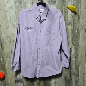 Hoosier Tire Racing Vintage Y2K Purole Embroidered Button Up Shirt - Picture 1 of 5