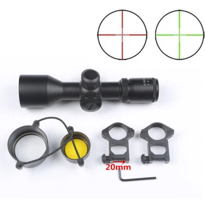 3-9x40V Rifle Scope Red/Green Mil-dot illuminated Reticle Sight w/Ring Mounts - Image 1 of 4