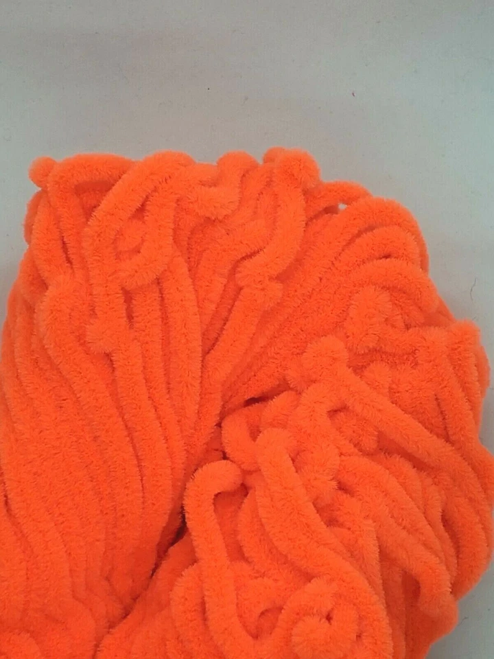 FL. ORANGE NYLON CHENILLE 5 YARDS - Fly & Jig Tying Material You Pick Size - Image 1 of 1