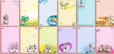 Diddl 1ère série 12 feuilles Senteurs 6x A6 n° 109 - 114    6x A5 n° 241 - 246 - Photo 1/3