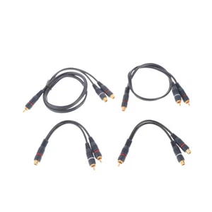 Line Cooper Wire 2 RCA Female To 1 RCA Male Splitter Cable Audio Splitter Pe - Picture 1 of 18