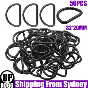 50Pcs 32mm x 20mm D-RINGS STAINLESS STEEL Shade Sail Hardware Black D Ring AUS - Picture 1 of 12