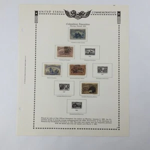 Vintage US Gedenkmünze Briefmarke Minkus Pg 65 1893 Columbian Expo 5-teiliges Set - Bild 1 von 3