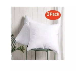 100% Cotton Throw Pillow Inserts Sham Stuffer Set, Filled Down Feathers 18x18 - Picture 1 of 7