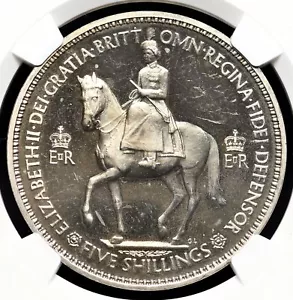 GREAT BRITAIN. 1953 Elizabeth II Coronation Proof Crown, NGC PF65 Cameo - Picture 1 of 4