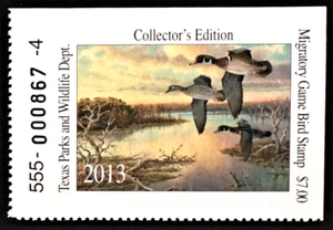 2013 Texas Duck Stamp, TX33, Wood Ducks by Herb Booth - Picture 1 of 2