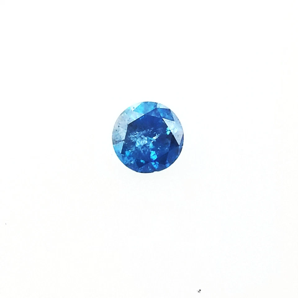 0.37 CT Fancy VIVID BLUE Color Natural Loose Diamond Round Cut Brilliant - Image 1 of 4