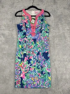 Lilly Pulitzer Exotic Escapade Indigo V-Neck Shift Dress Sz 0 Ret. $198 - Picture 1 of 7