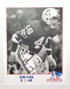 New England Patriots TIM FOX S #48 Alumni Personal Signed 8.5x11 Hero Photo Card - Picture 1 of 5