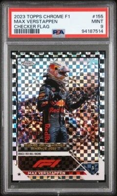 MAX VERSTAPPEN REFRACTOR 2023 Topps Chrome F1 CHECKER FLAG #155 PSA 9 MINT - Image 1 of 2