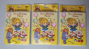Lot Of 3 Vtg Rainbow Brite Birthday Invitation Card 1983 Ambassador Hallmark NOS - Picture 1 of 3