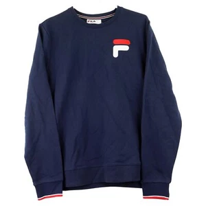 FILA Herren French Frottee Rundhalsausschnitt Pullover Sweatshirt, groß, marineblau - Bild 1 von 3