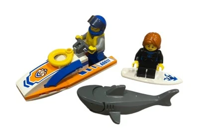 60011 Lego Surfer Rescue boat beach city town coast guard replaced surfer head - Image 1 of 4