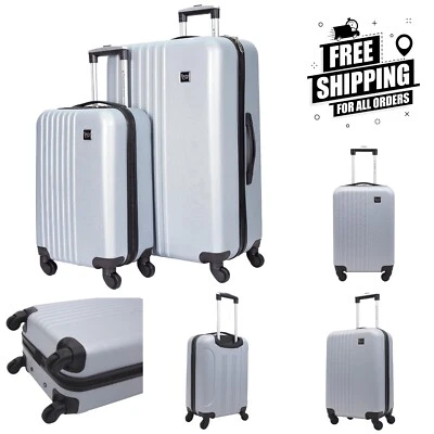 Movilidad suave con nuestro juego de equipaje giratorio rígido plateado - eficiencia de 20/28" Foto 1 de 4