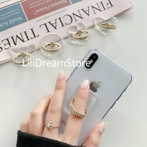 LiliDreamStore 360 Rotating Transparent Crystal Phone Stand Holder"Diamond" Ring - Picture 1 of 12