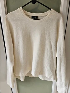 ME+EM Textured Ponte Long Sleeve Top Shirt Cream Ivory US 12 (UK 16) - Neutral - Picture 1 of 8