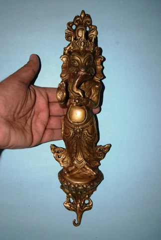 Trident Ganesha Door Handle Grip Brass Royal Elephant Design Kitchen Pull EK874 Cover