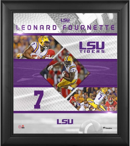 Leonard Fournette LSU Tigers Framed 15" x 17" Stitched Stars Collage Cover