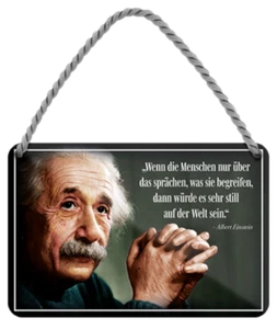  ''Wenn die Menschen nur über das sprächen.. (Einstein)'' 18x12cm Blechschild - Bild 1 von 4