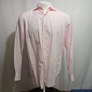 Isaia Napoli Linen Cotton Blend Dress Shirt Mens Size 16.5 / 42 Made in Italy - Picture 1 of 11